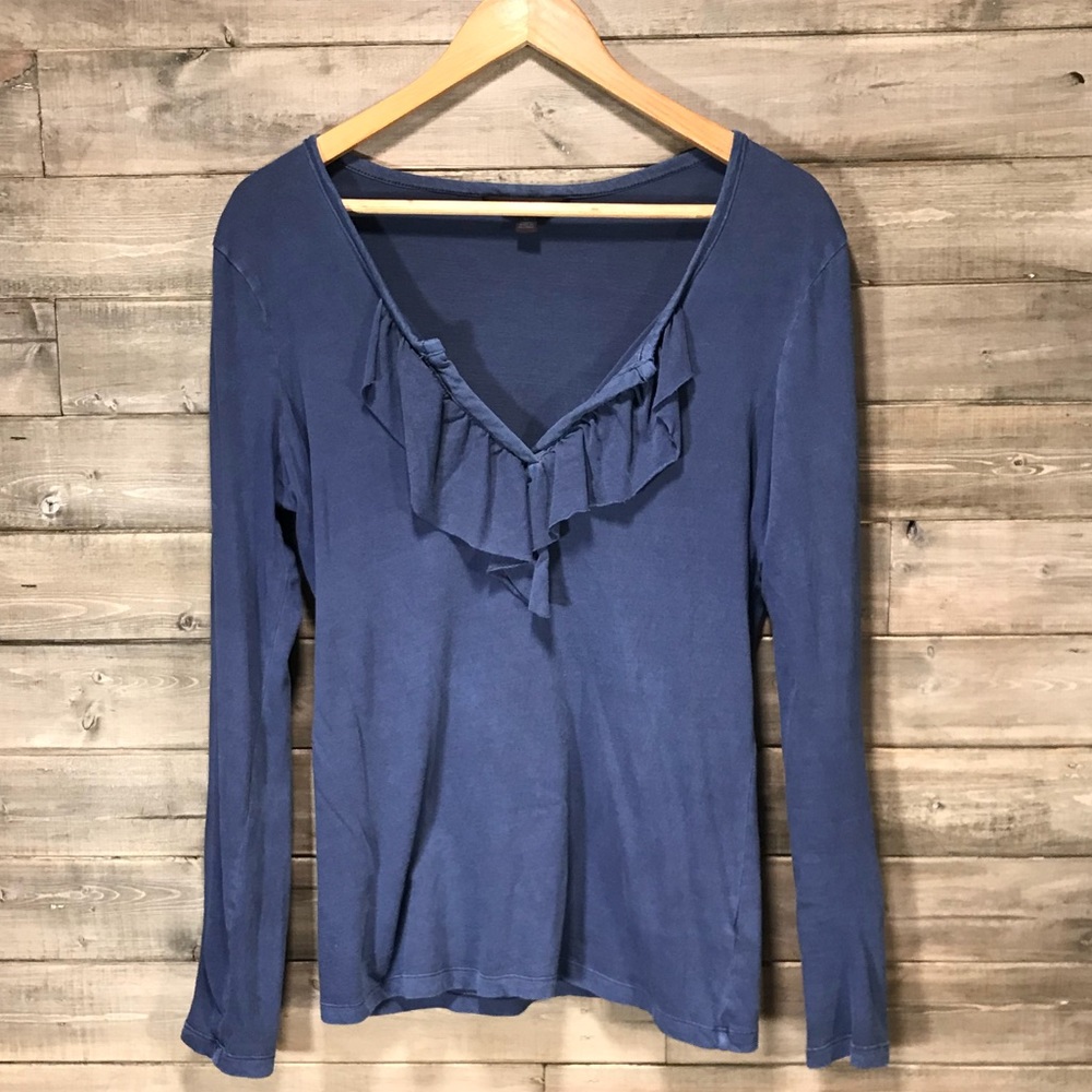 Banana Republic Long Sleeve Ruffled Top
